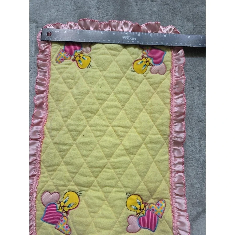 HTF RARE VINTAGE 1997 LOONY TUNES TWEETY BIRD QUILTED BABY BLANKET LOVEY 18x12